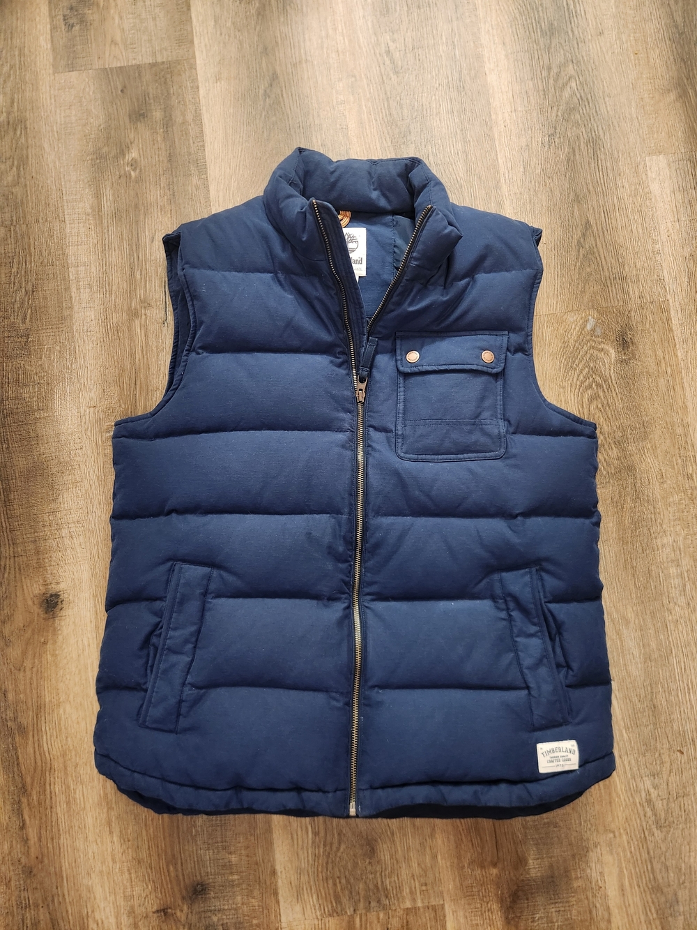 Timberland Down puffer vest mens large full zip